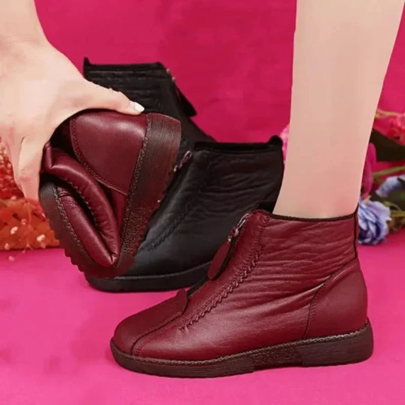 Aurora | Damen Orthopädische Gefütterte Stiefeletten mit Reißverschluss und Stabiler Sohle