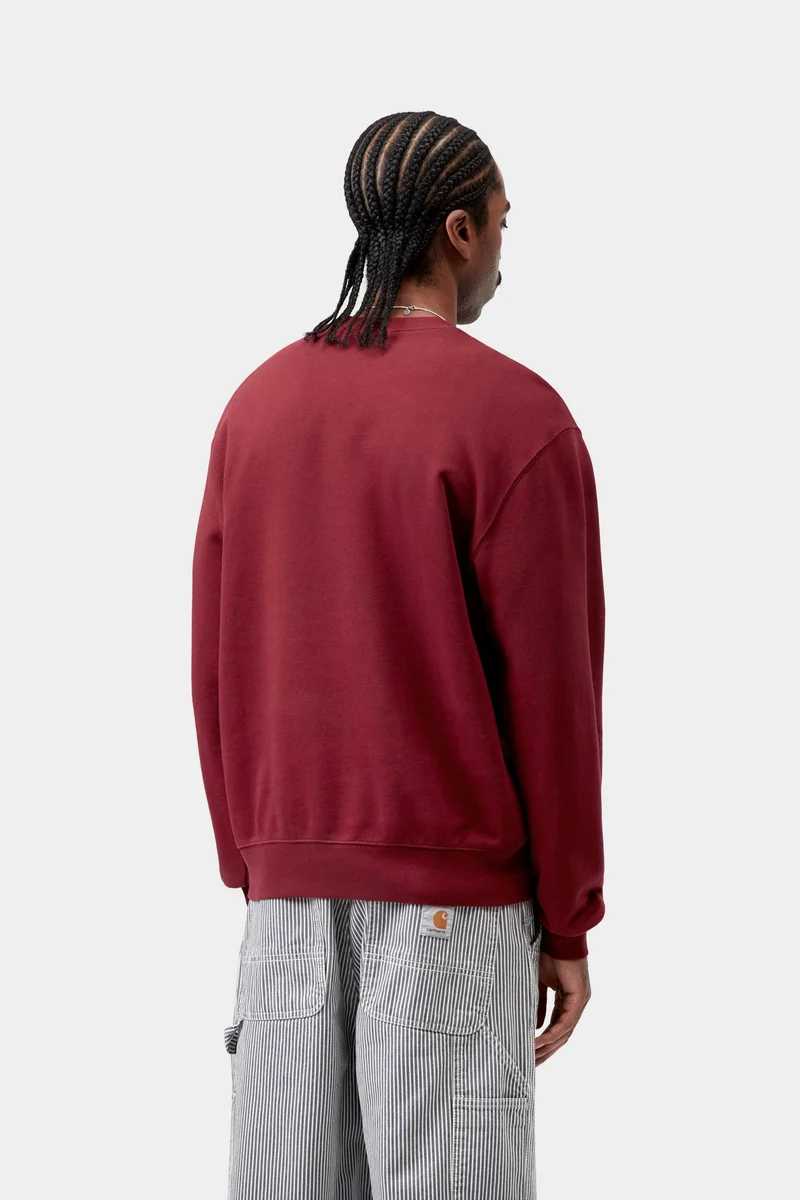 Carhartt WIP Herren-Sweatshirt mit Kleeblattmuster | Marsala