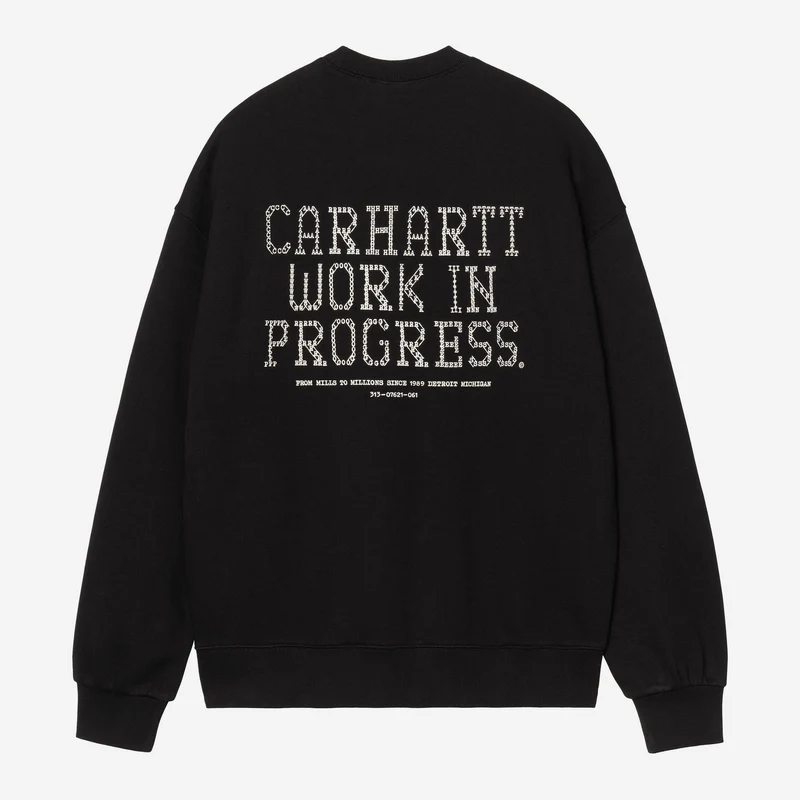 Carhartt WIP Herren-Sweatshirt mit Lochmuster | Schwarz