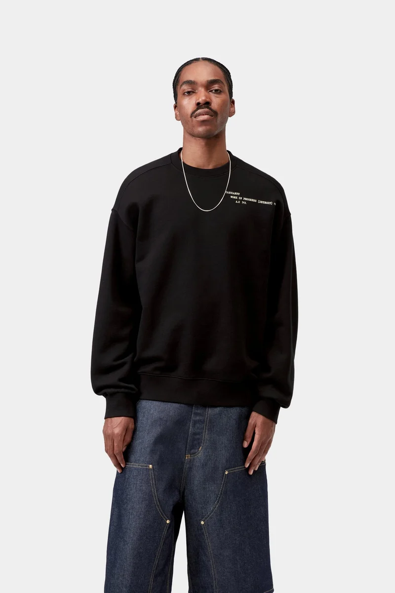 Carhartt WIP Herren-Sweatshirt mit Lochmuster | Schwarz