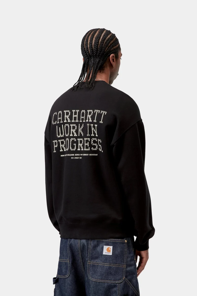 Carhartt WIP Herren-Sweatshirt mit Lochmuster | Schwarz