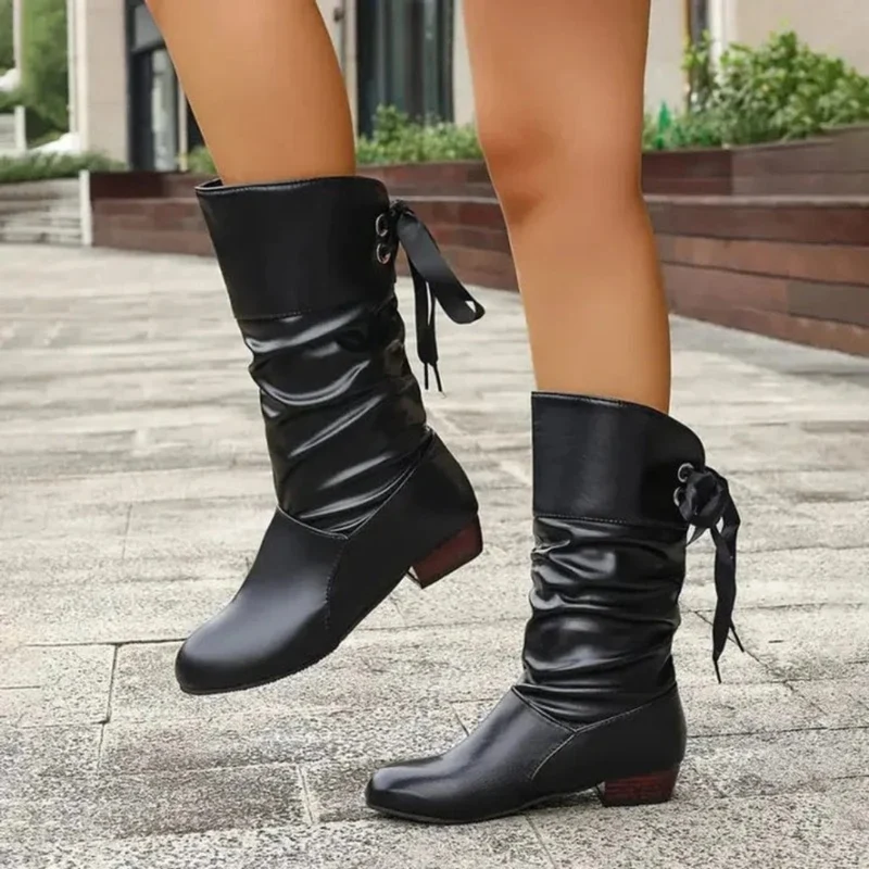 Nadine | Damen Orthopädische Stiefeletten mit Schleifen und Absatz