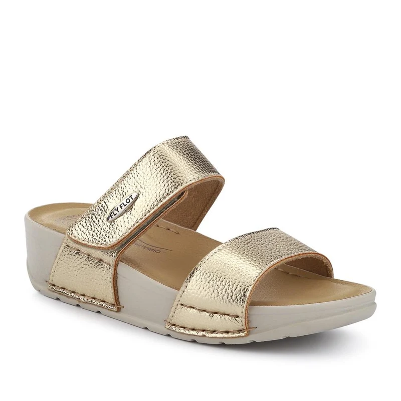 Fly Flot Chunky Dual Strap Touch Fasten Sandals - FLY41027 / 326 669 - Gold