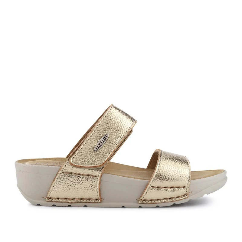 Fly Flot Chunky Dual Strap Touch Fasten Sandals - FLY41027 / 326 669 - Gold