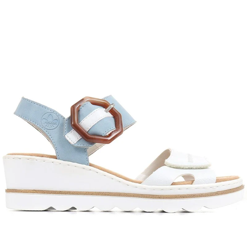 Dual-Fitting Wedge Sandals - RKR33521 / 319 715 - White-Blue