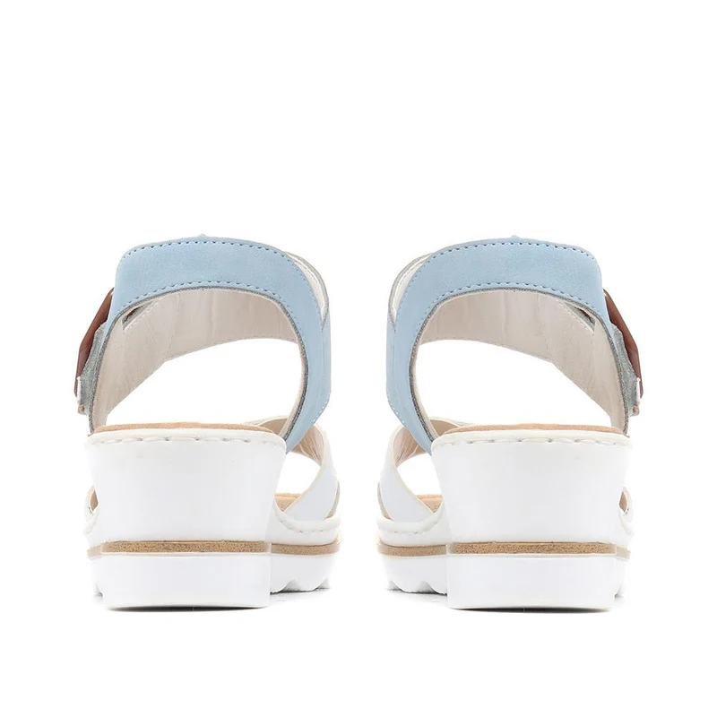 Dual-Fitting Wedge Sandals - RKR33521 / 319 715 - White-Blue