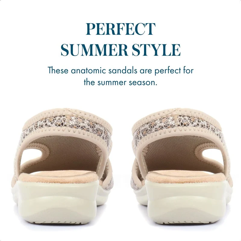 Leopard Print Pull-On Sandals - POLY33003 / 319 732 - Leopard
