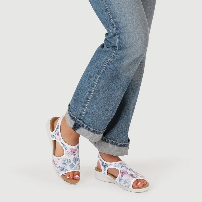 Stretchy Wide-Fit Sandals - POLY41000 / 327 211 - White