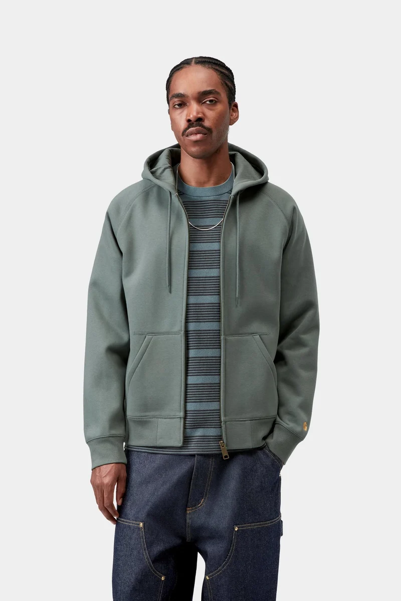 Carhartt WIP Chase Herren-Kapuzenjacke mit Reißverschluss | Samtgrün