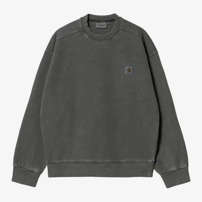Carhartt WIP Nelson Herren-Sweatshirt | Schwarz, stückgefärbt
