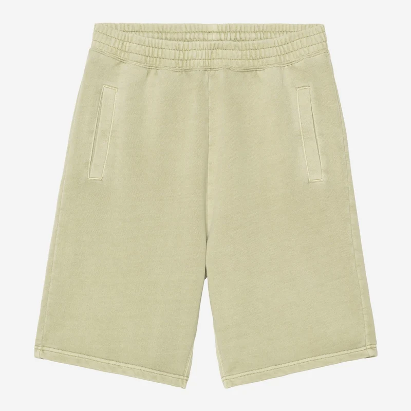 Carhartt WIP Nelson Sweatshorts für Herren | Sanftes Grün, stückgefärbt