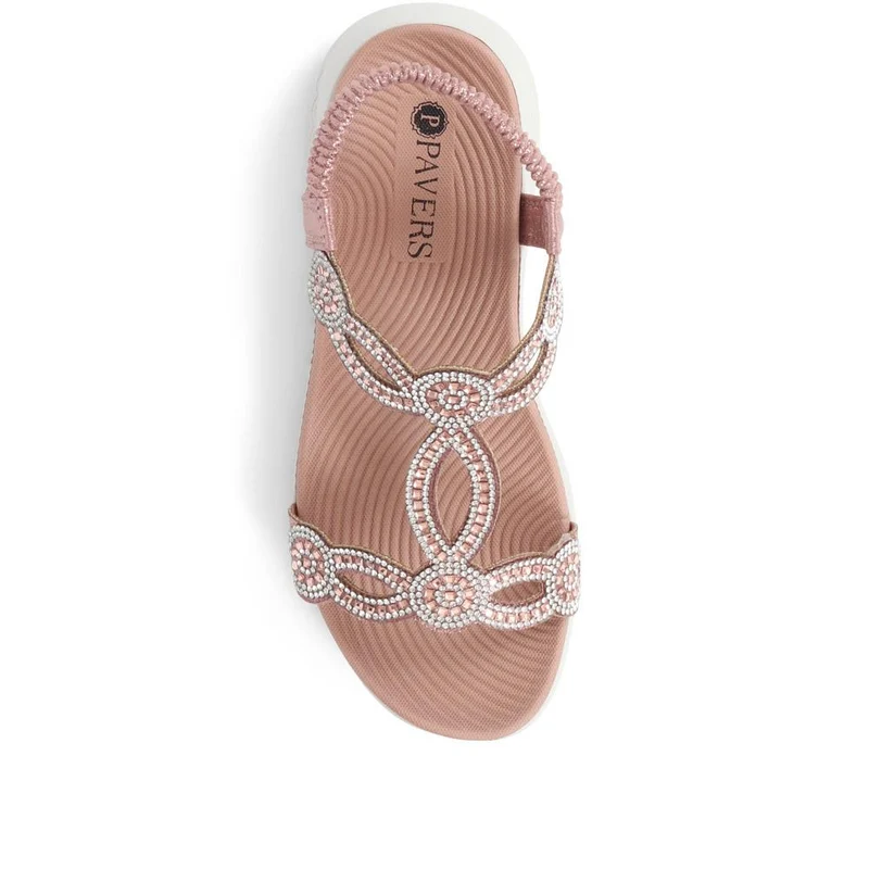 Embellished Flatform Sandals - BAIZH37045 / 323 379 - Pink