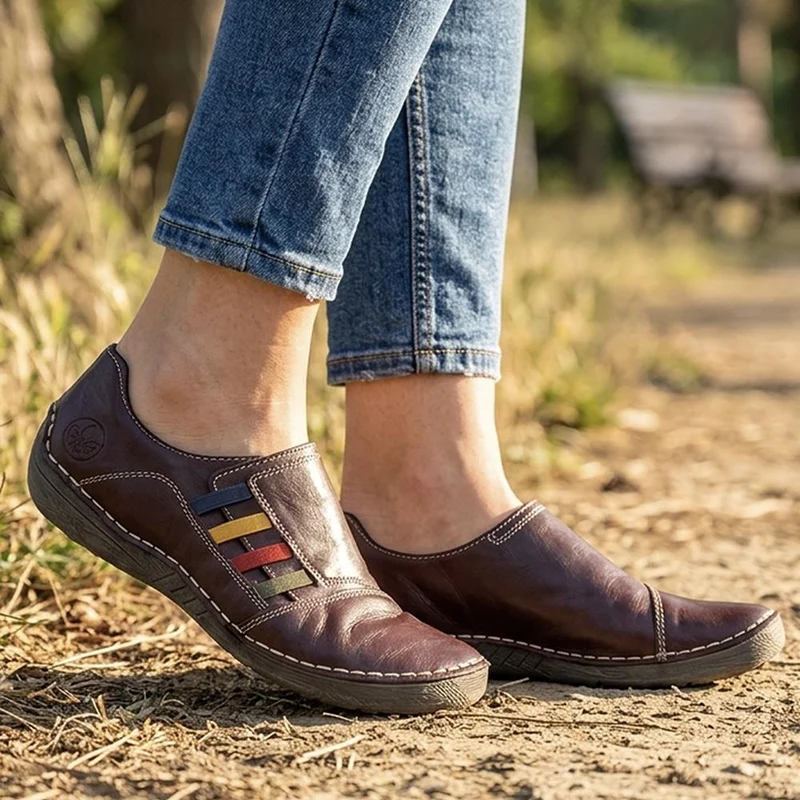 Rieker Stitch Pattern Slip-On Shoes - RKR42509 / 327 795 - Purple