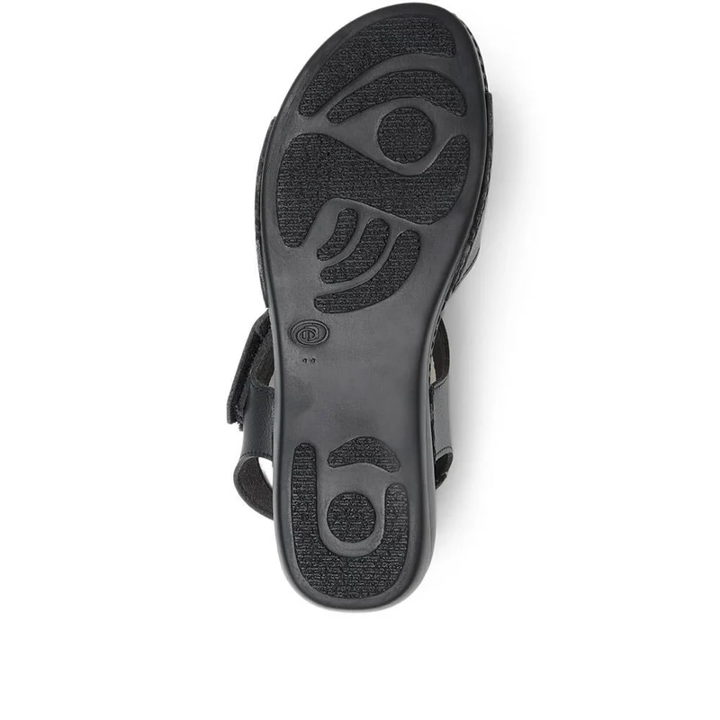 Touch-Fastening Flat Sandals - MUYA31013 / 317 802 - Black