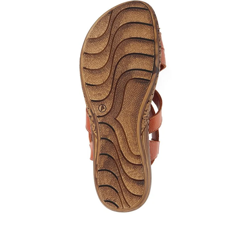 Leather Slingback Sandals - LUCK35001 / 321 605 - Tan