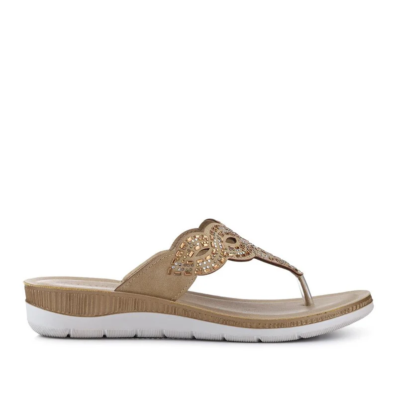 Cushioned Toe Post Sandals - INB41028 / 327 354 - Gold
