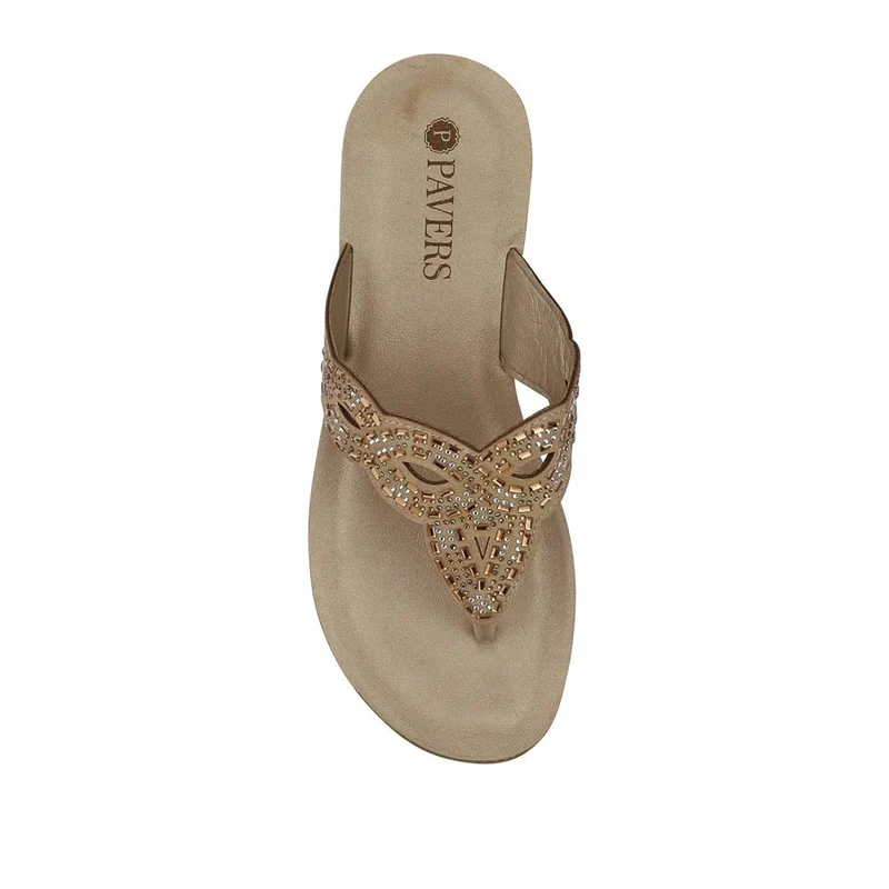 Cushioned Toe Post Sandals - INB41028 / 327 354 - Gold