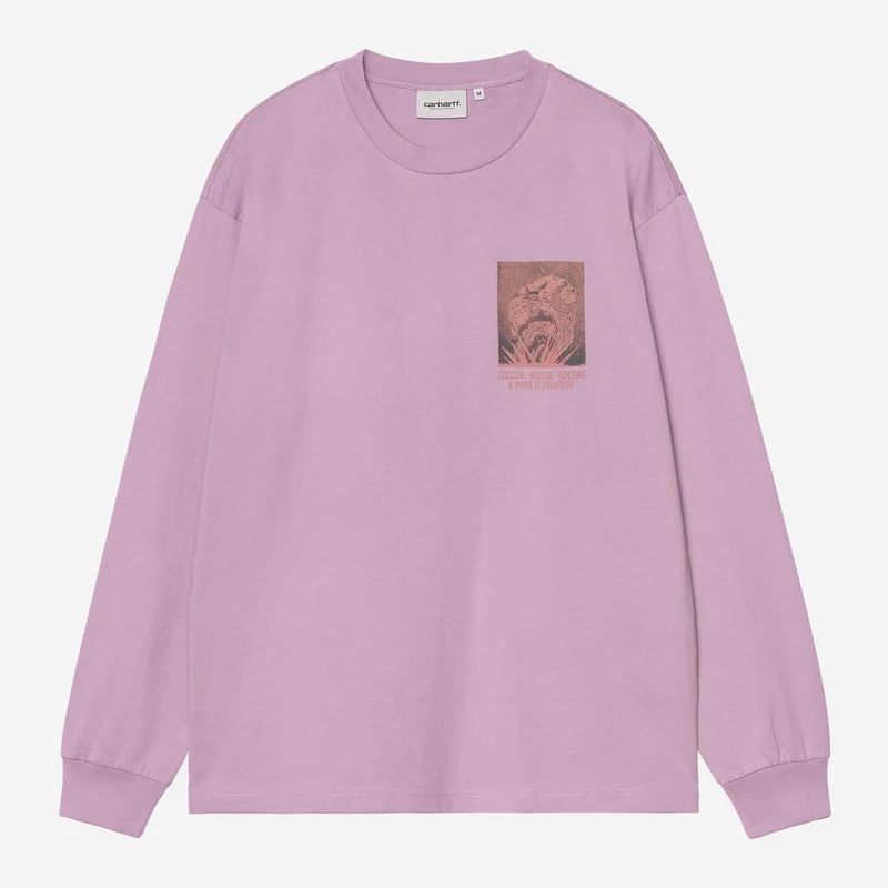 Carhartt WIP Emerge Langarm-T-Shirt für Herren | Sanftes Lila, Stone-Washed