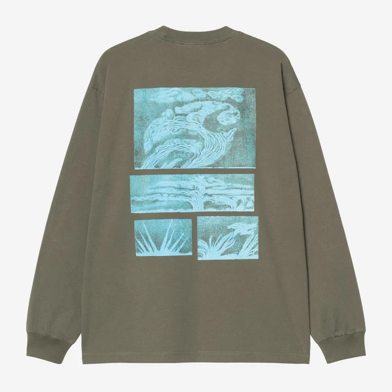 Carhartt WIP Emerge Langarm-T-Shirt für Herren | Blattfarben, stonewashed
