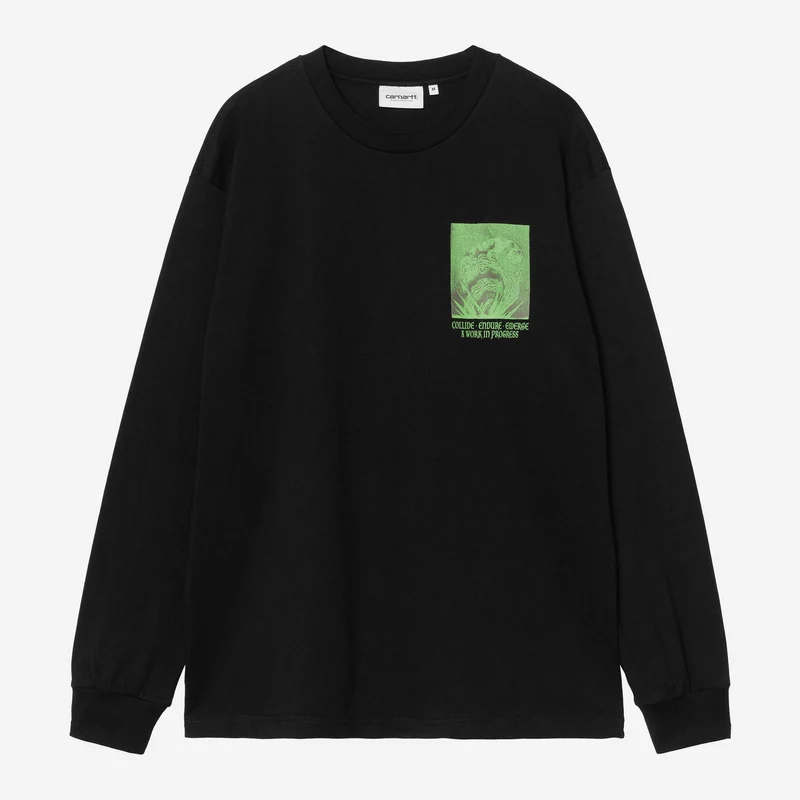 Carhartt WIP Emerge Langarm-T-Shirt für Herren | Schwarz, Stone-Washed