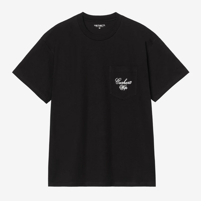 Carhartt WIP Herren Langarm-T-Shirt mit Tasche | Schwarz Weiß