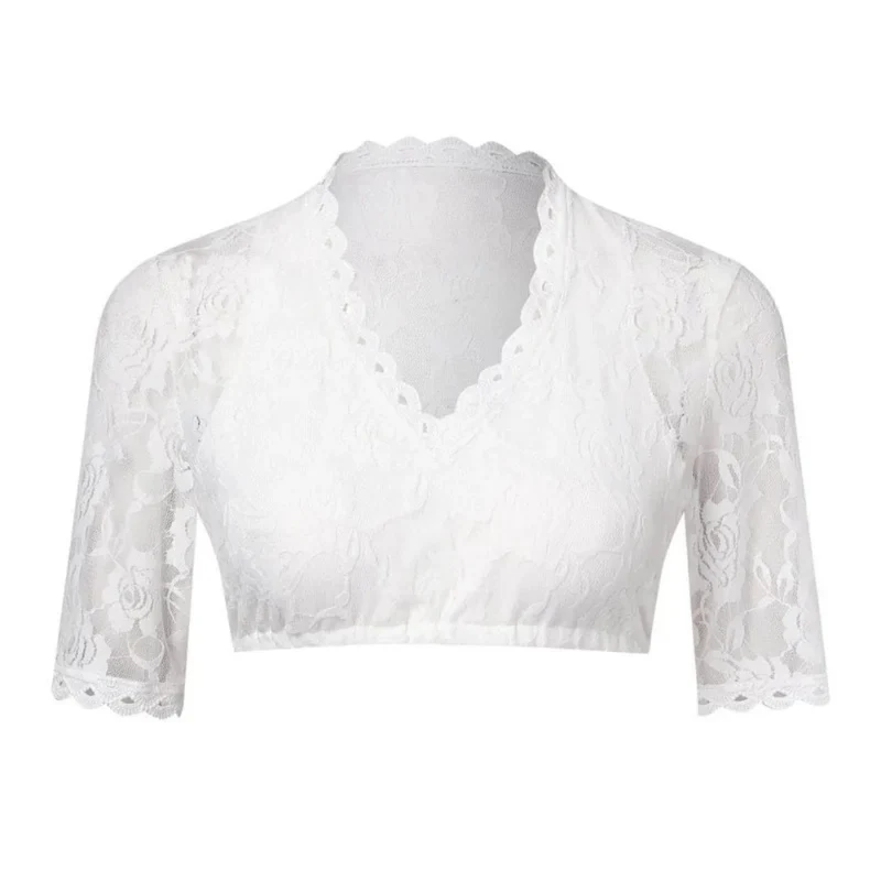 Marlies | Damen Weiße Oktoberfest Dirndlbluse
