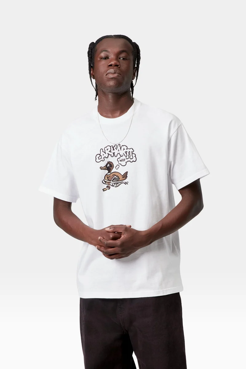Carhartt WIP Herren-T-Shirt mit Entenmotiv | Weiß