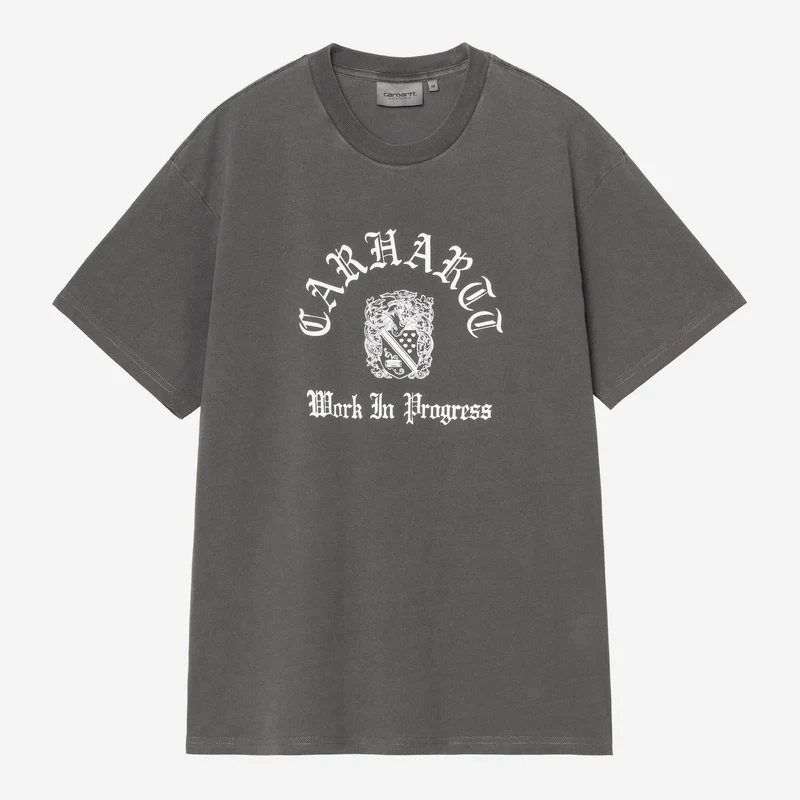 Carhartt WIP Herren-T-Shirt mit Wappenmotiv | Schwarz, stückgefärbt