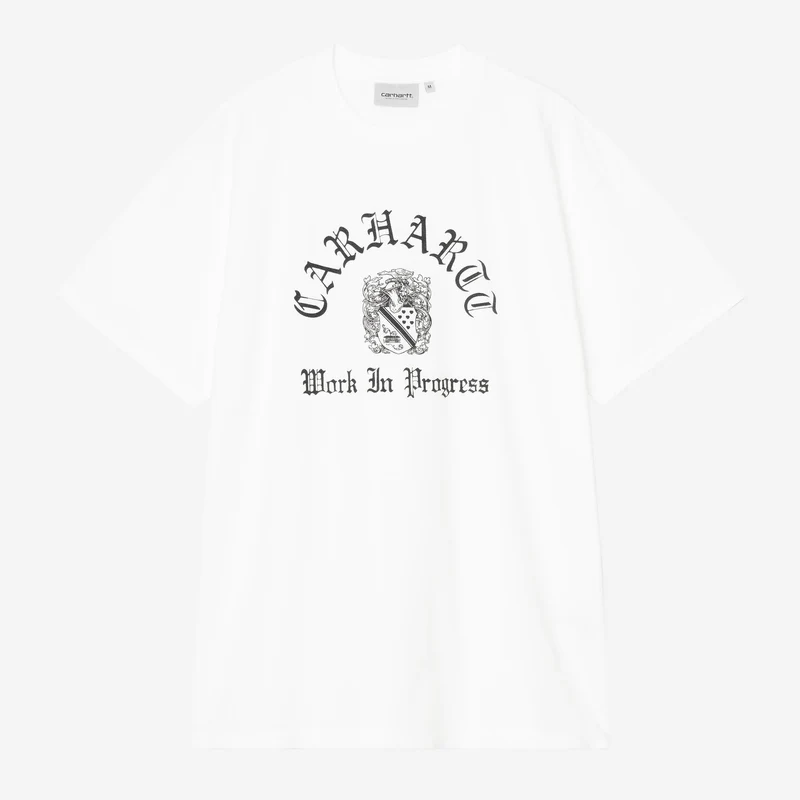 Carhartt WIP Herren-T-Shirt mit Wappenmotiv | Weiß, Heavy Stone Wash