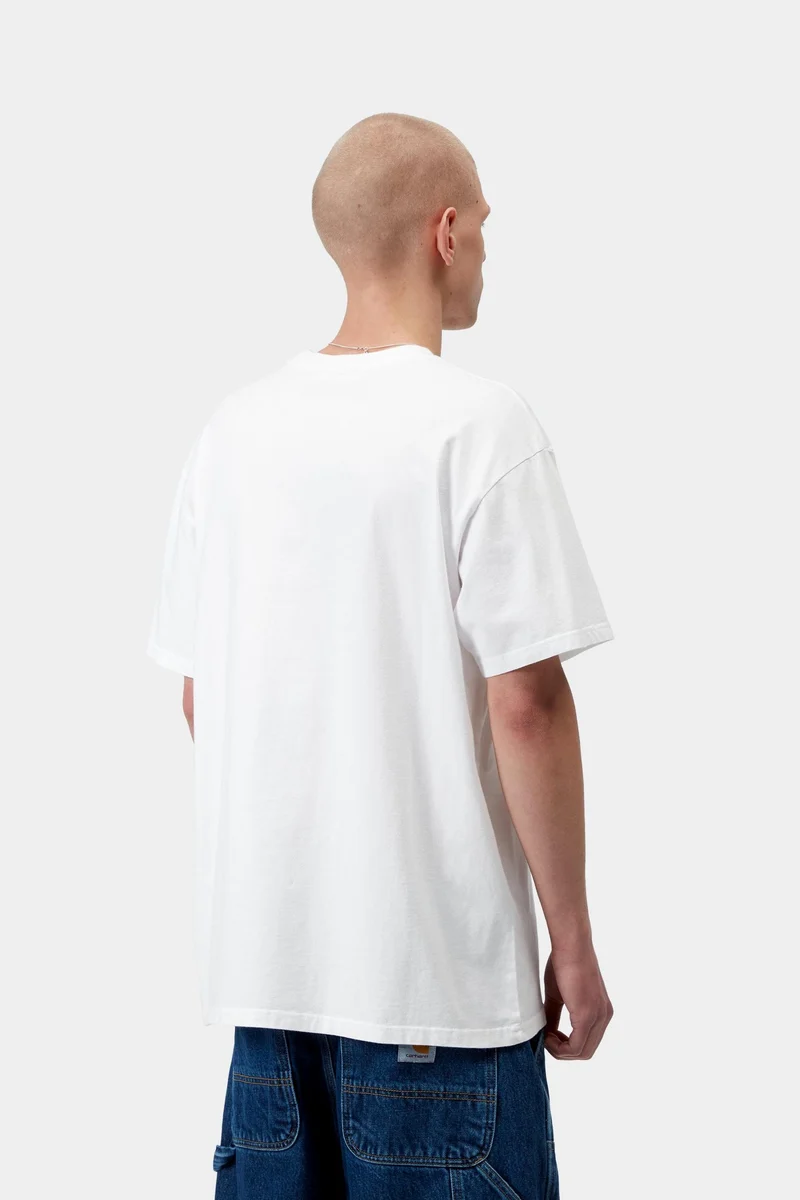 Carhartt WIP Herren-T-Shirt mit Wappenmotiv | Weiß, Heavy Stone Wash