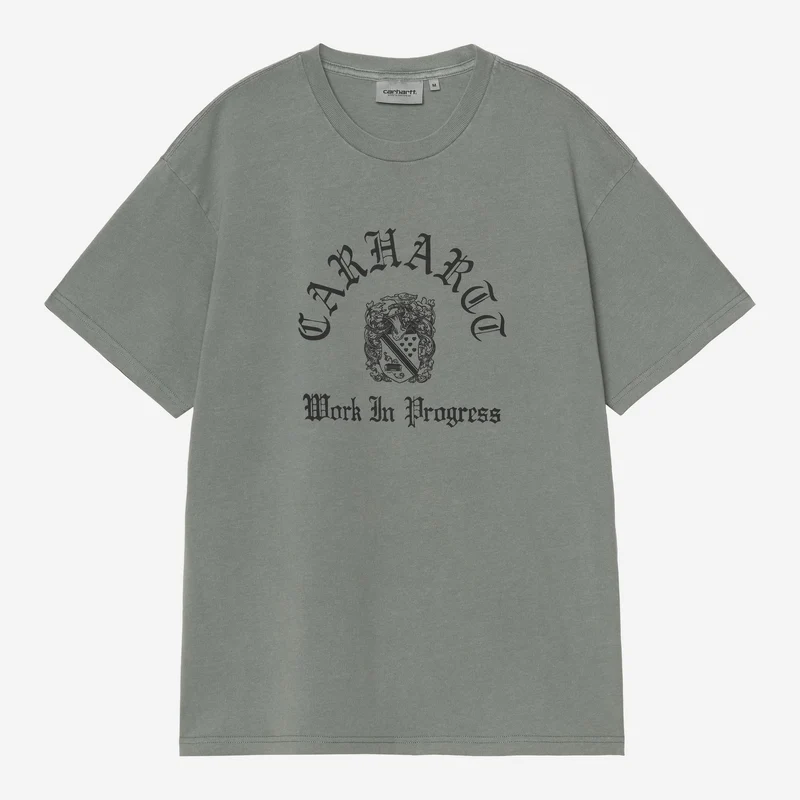 Carhartt WIP Herren-T-Shirt mit Wappenmotiv | Samtgrün, stückgefärbt