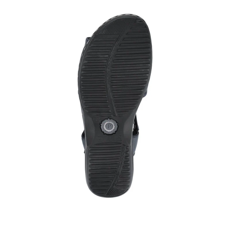 Casual Leather Touch-Fasten Sandals - KF41006 / 327 491 - Navy
