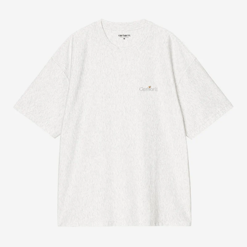 Carhartt WIP Herren-T-Shirt mit WIP-Label | Aschgrau meliert