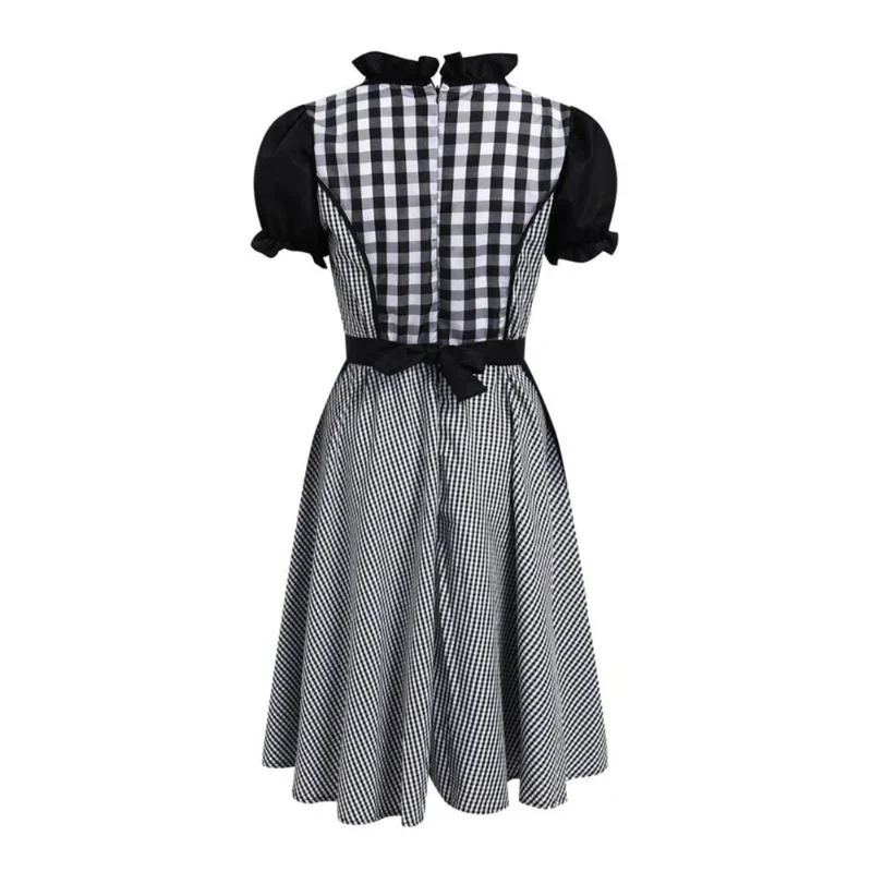 Yvonne | Damen Schwarzes Oktoberfest Dirndl mit Rüschen