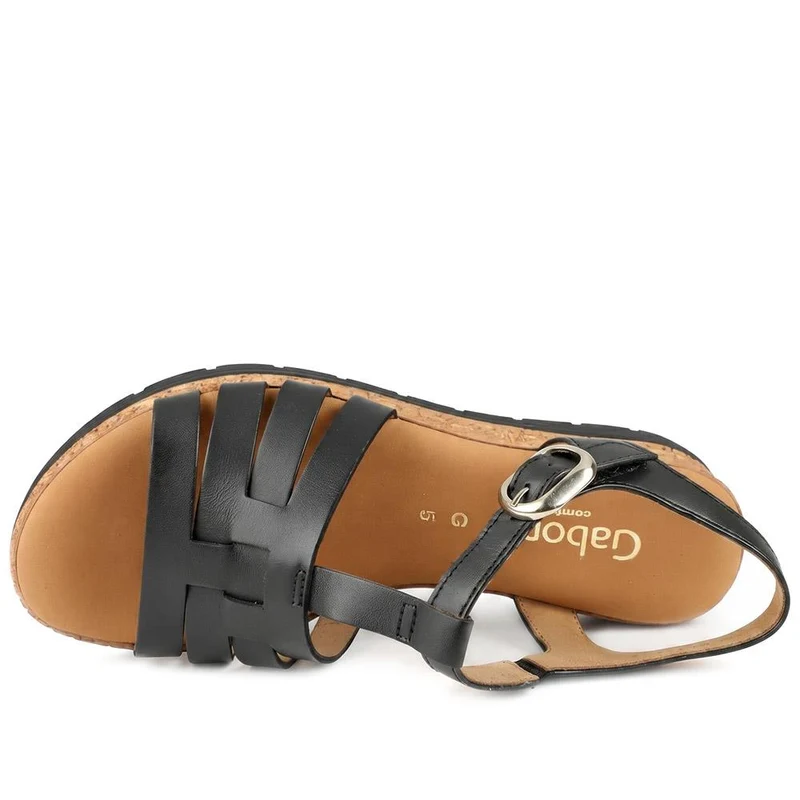 Gabor Leather Buckle Fasten Sandals - GABC44512 / 330 260 - Black