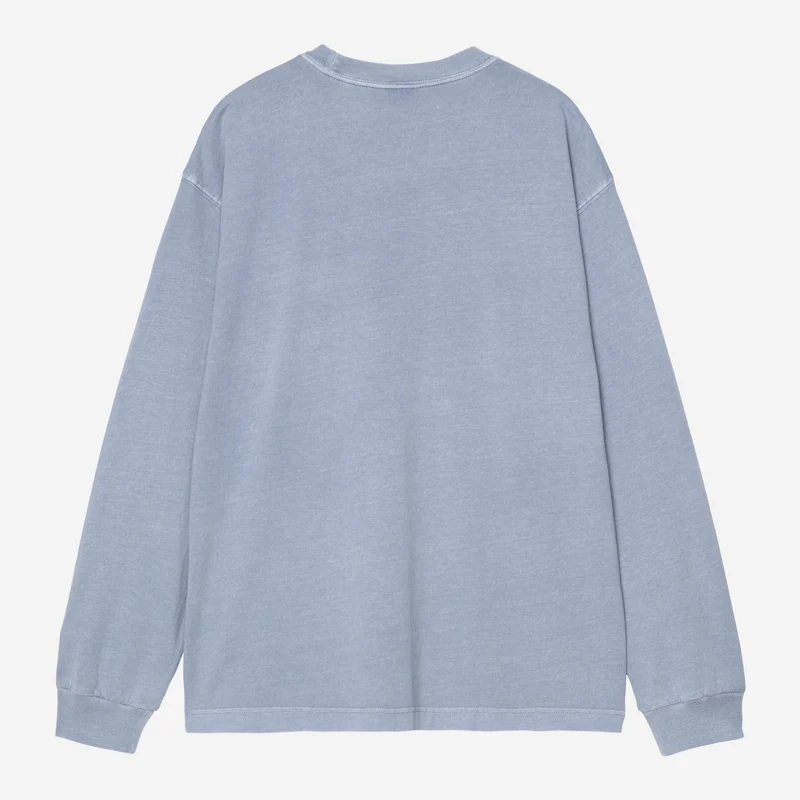 Carhartt WIP Nelson Langarm-T-Shirt für Herren | Hellblau, stückgefärbt
