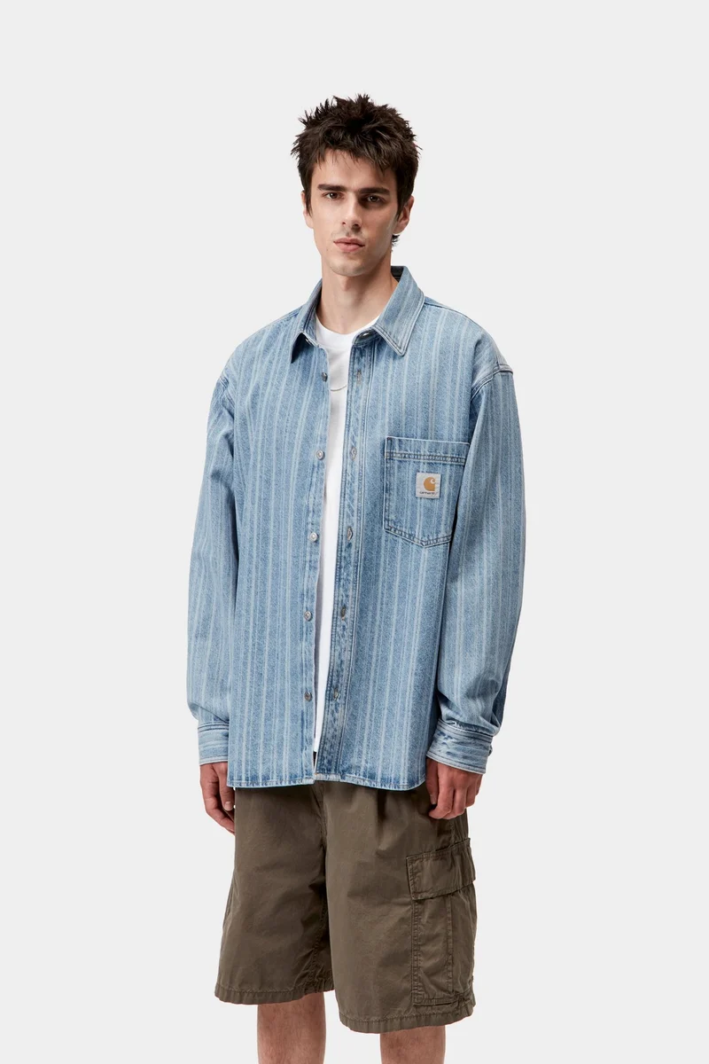 Carhartt WIP Rylan Herrenhemdjacke | Blaustein gebleicht
