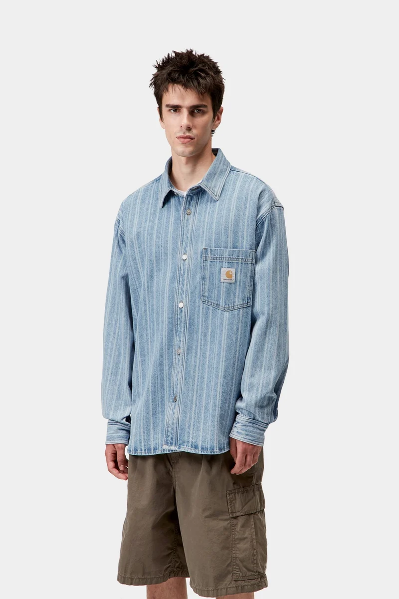 Carhartt WIP Rylan Herrenhemdjacke | Blaustein gebleicht