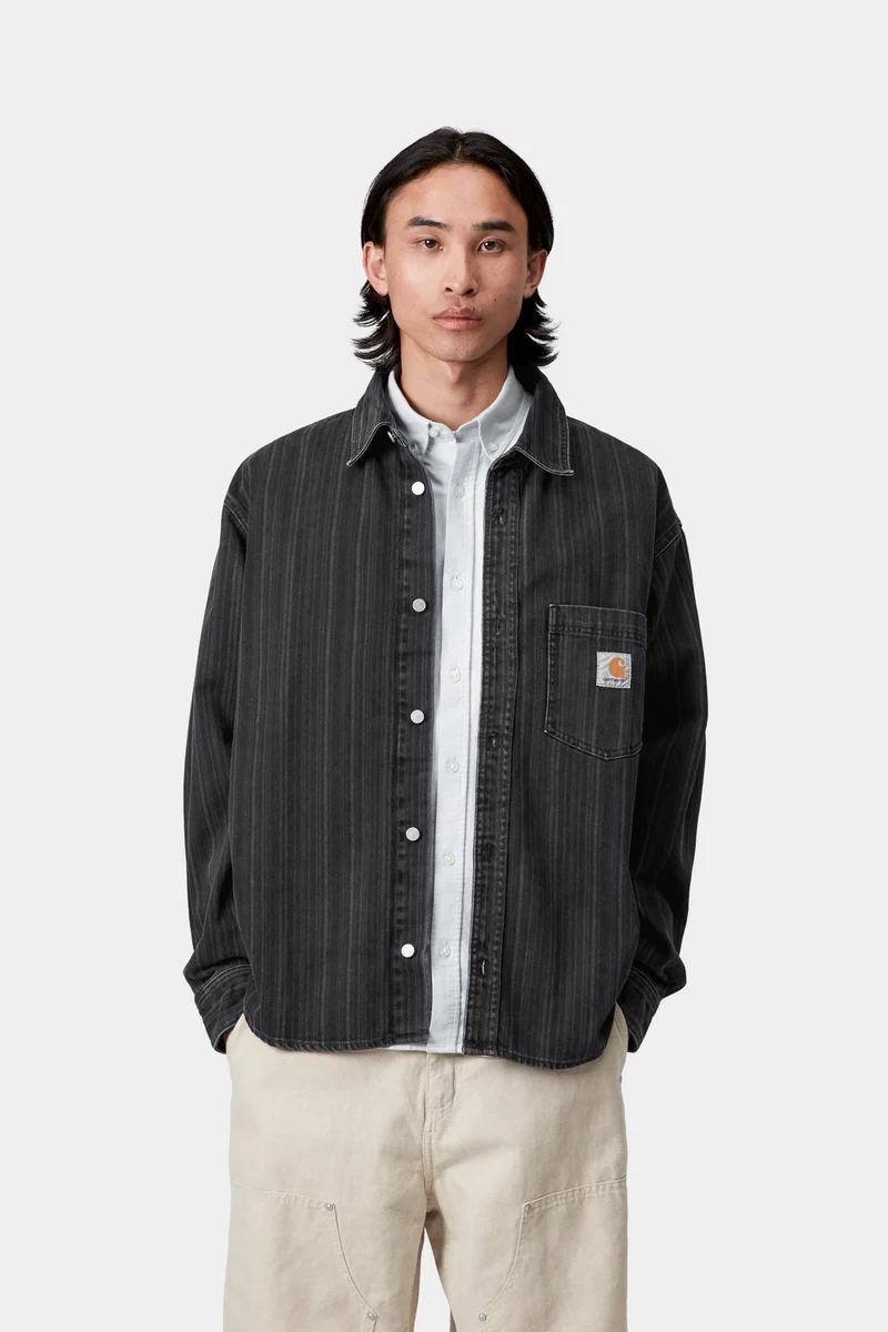 Carhartt WIP Rylan Hemdjacke für Herren | Schwarz Stone Washed