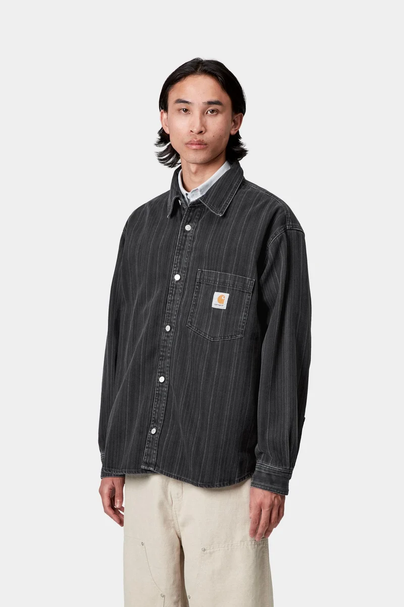 Carhartt WIP Rylan Hemdjacke für Herren | Schwarz Stone Washed