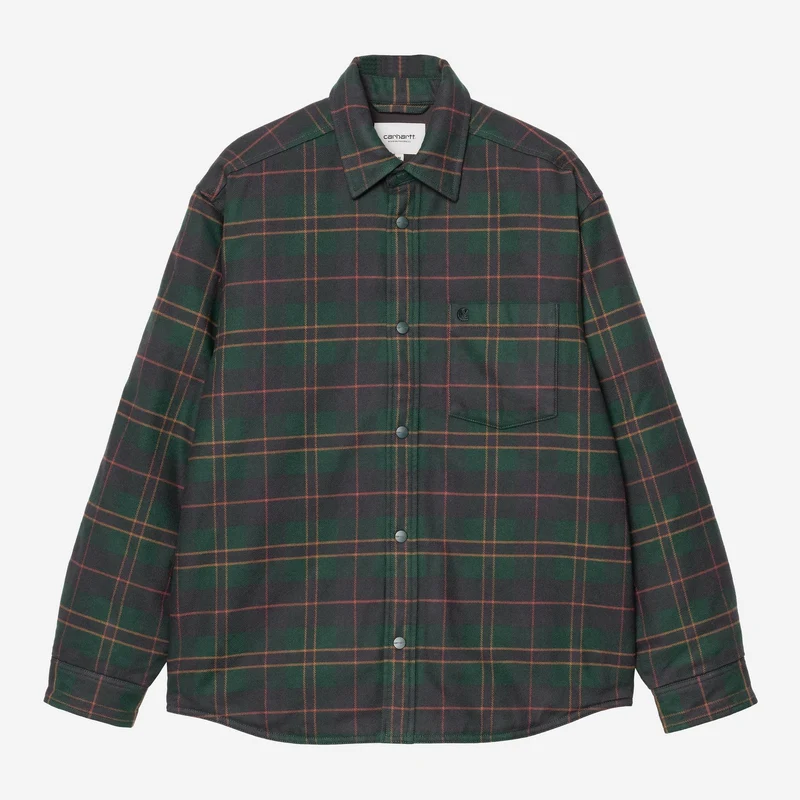 Carhartt WIP Herren Gargan Hemdjacke | Dunkles Tannenkaro