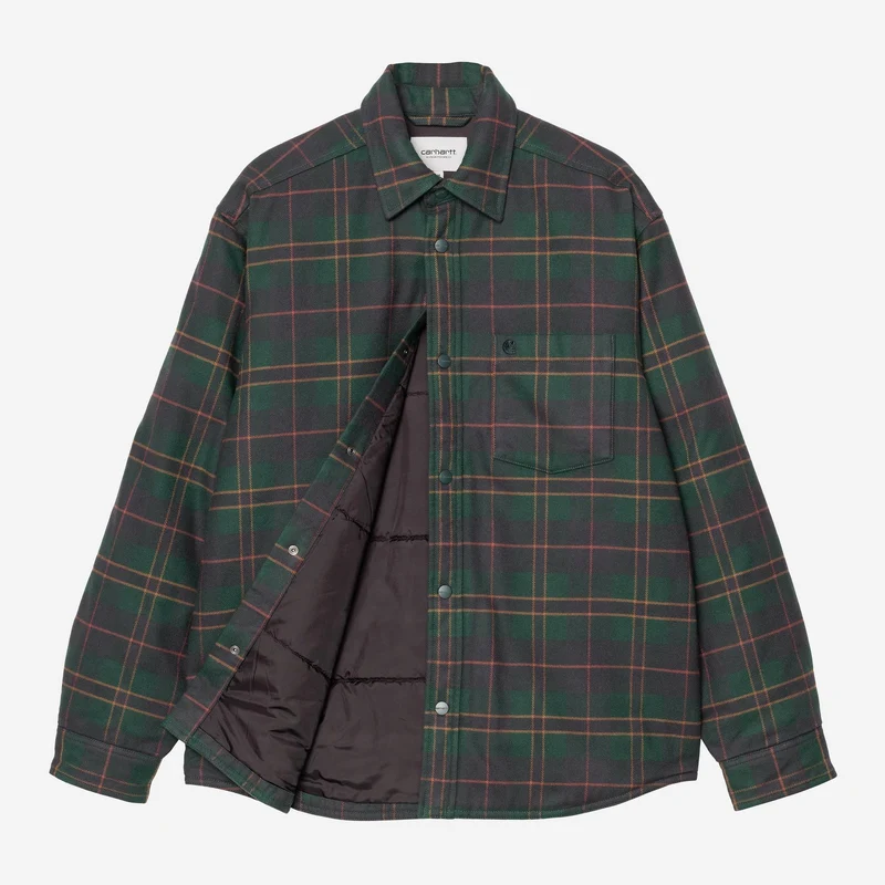 Carhartt WIP Herren Gargan Hemdjacke | Dunkles Tannenkaro
