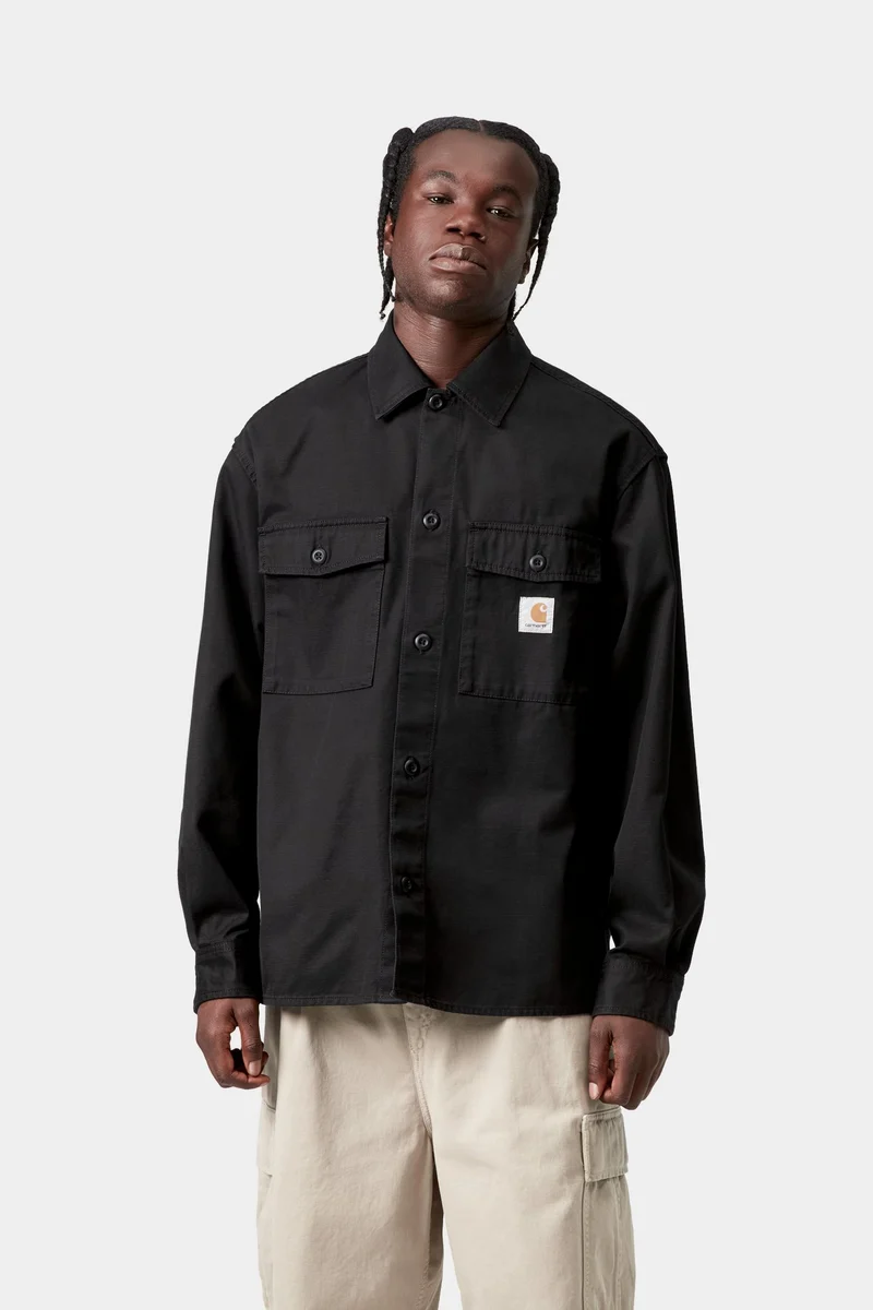 Carhartt WIP Kelly-Hemdjacke für Herren | Schwarz gewaschen