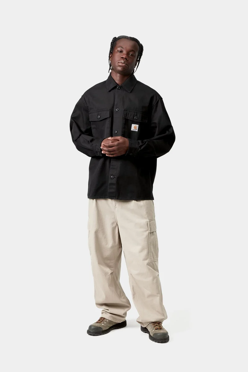 Carhartt WIP Kelly-Hemdjacke für Herren | Schwarz gewaschen