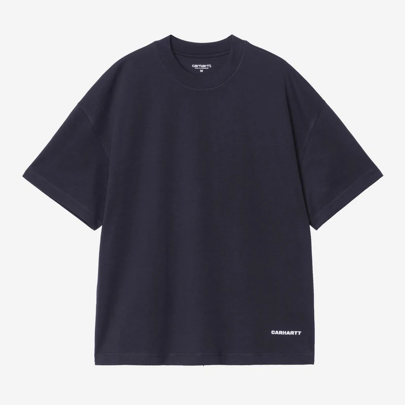 Carhartt WIP Herren-T-Shirt mit Link-Schriftzug | Dunkelblau Weiß