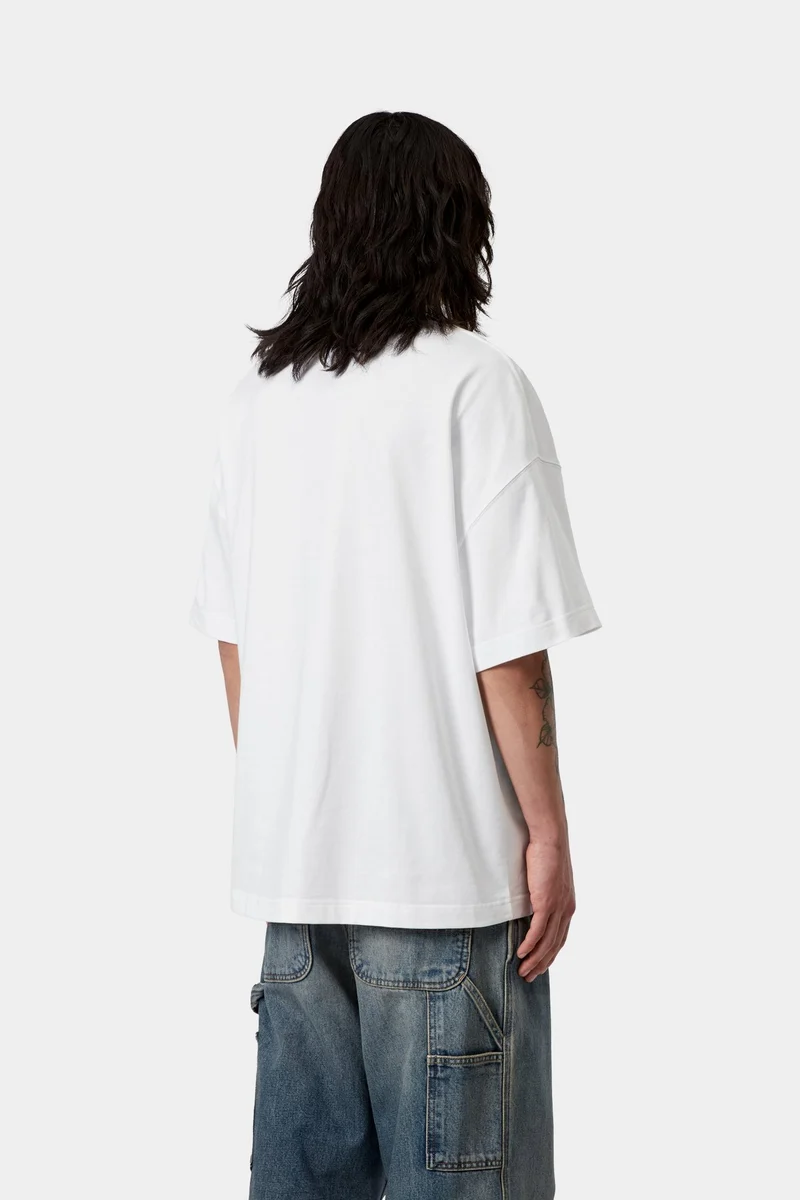 Carhartt WIP Herren-T-Shirt mit Link-Schriftzug | Weiß Schwarz