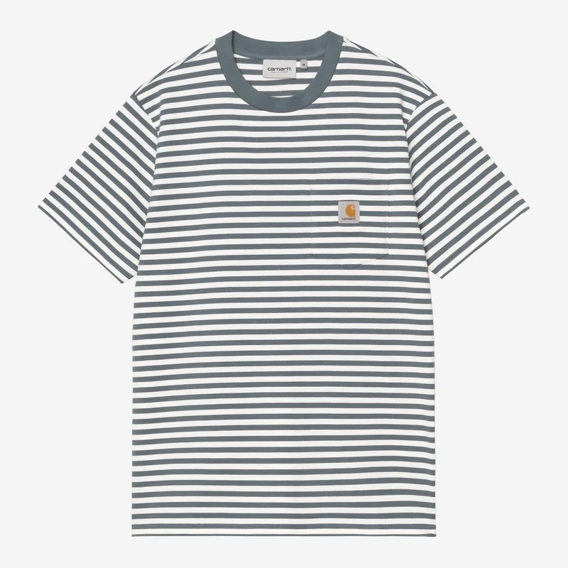 Carhartt WIP Erza Herren-T-Shirt mit Tasche | Gemütliches blaues Wachs