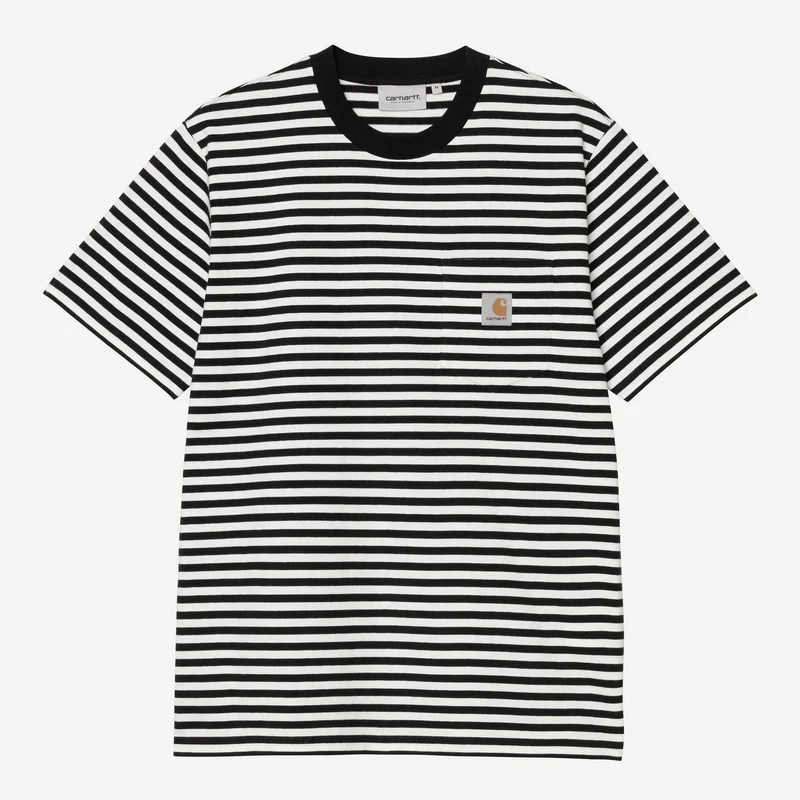 Carhartt WIP Erza Herren-T-Shirt mit Tasche | Schwarzes Wachs