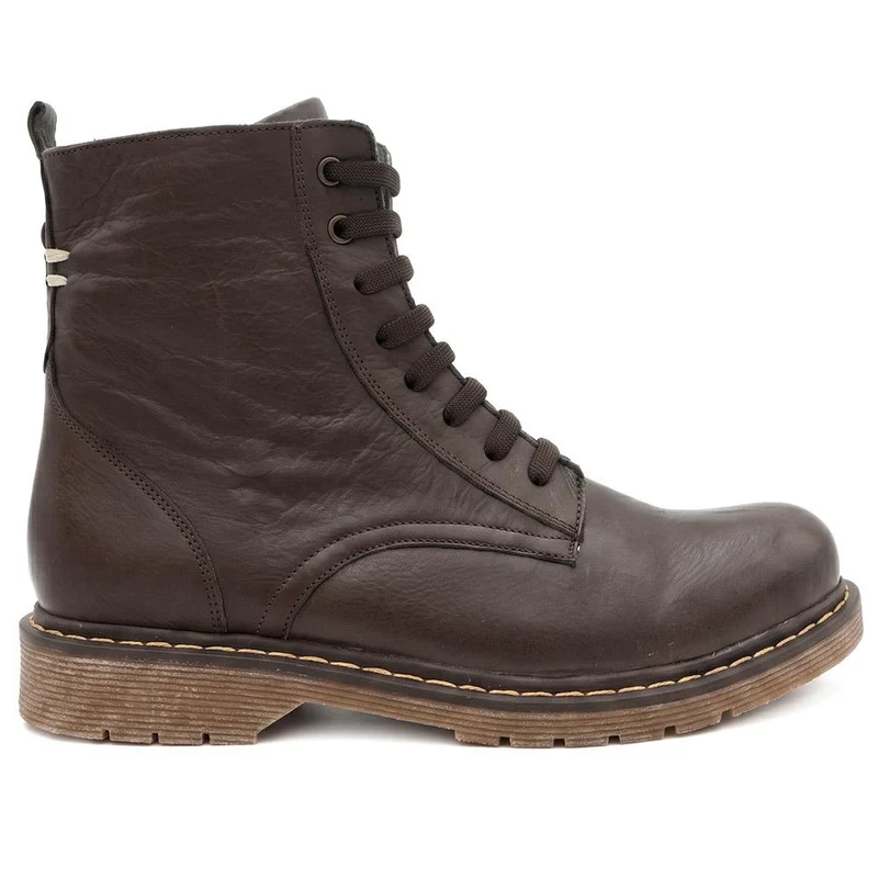 Lace-Up Leather Boots - BELYNR40001 / 326 190 - Brown