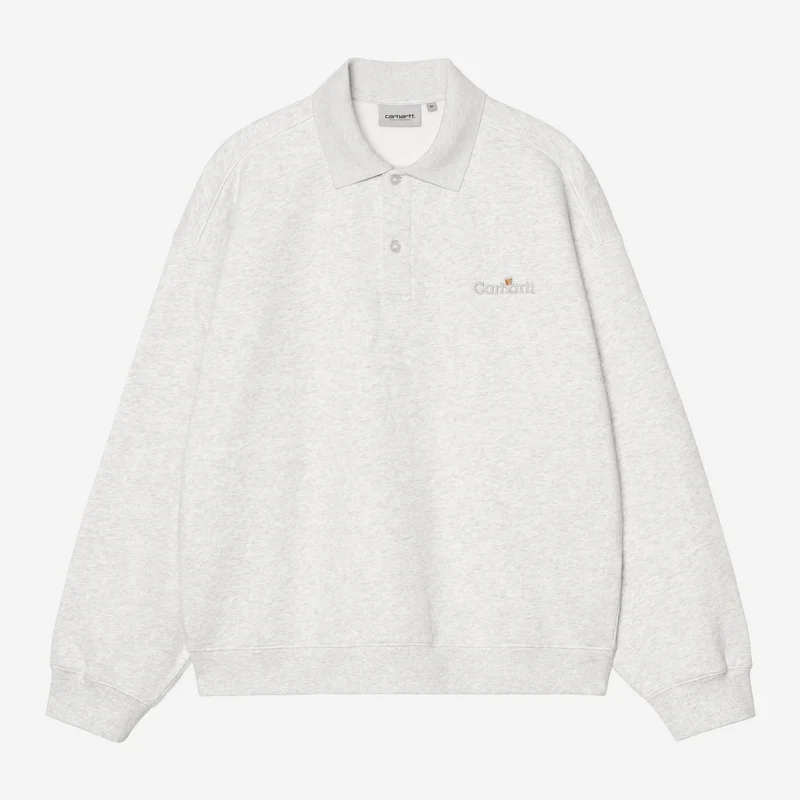Carhartt WIP WIP Label Herren-Poloshirt | Aschgrau meliert